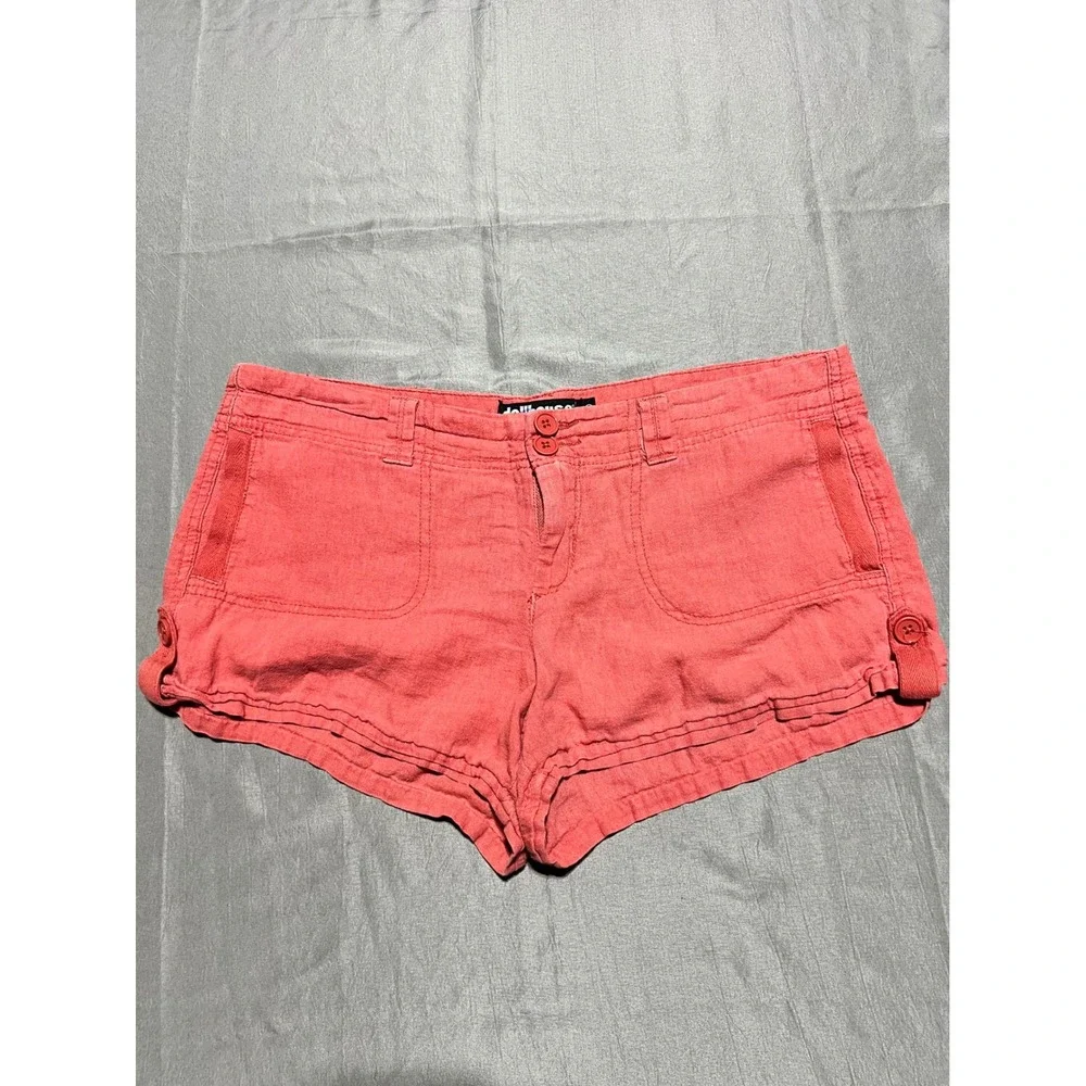Dollhouse Sienna Coral Pink Linen Blend Shorts Womens Size 9 LL-818081